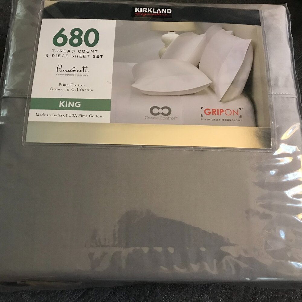 NEW King Size Sheet Set [Gray] - RARELY AVAILABLE - 680 tc